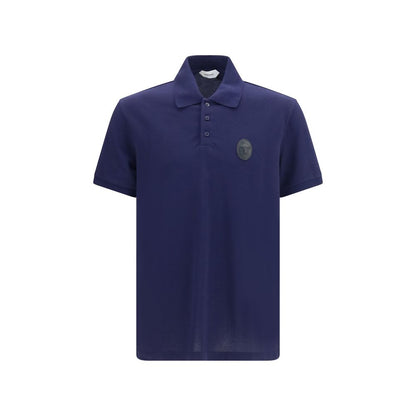 Versace Blue Cotton Polo Shirt