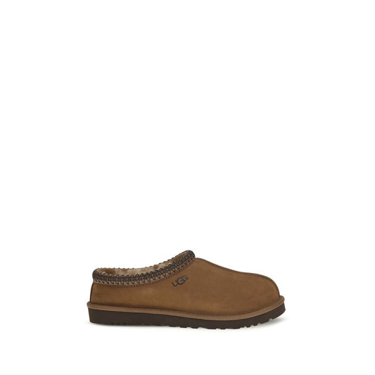 UGG Men's Foam Polyester & Nubuck Leather Clogs Flat Shoes - Brown Signature