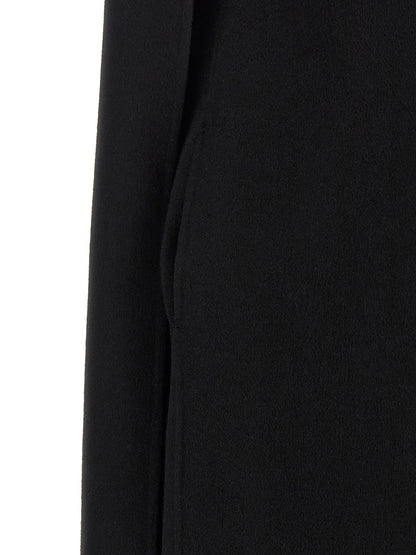 Khaite Black Virgin Wool Midi Dress
