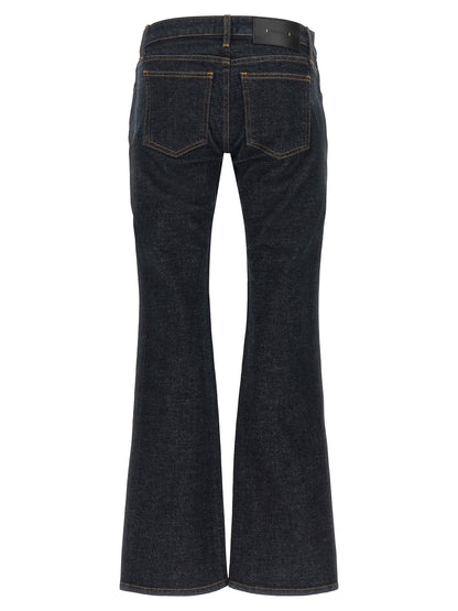Khaite Blue Cotton Flared Jeans