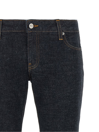 Khaite Blue Cotton Flared Jeans