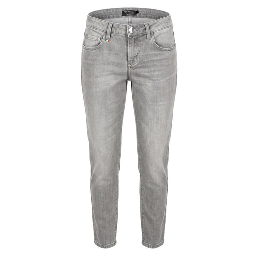 Jeans by Philipp Plein for women in cotton denim polyester gray & signature features a polished silhouette with a polished boyfriend, reaching a polished long and finished with a polished .
