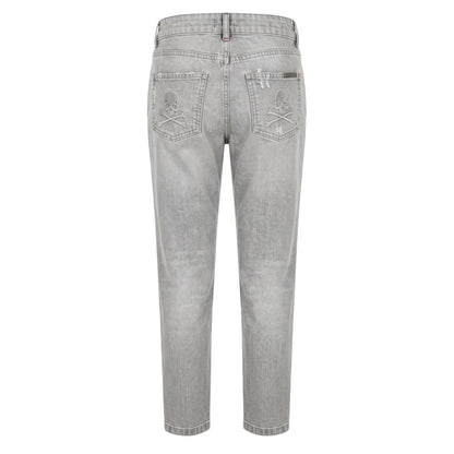 Philipp Plein Grey Fabric Women Jeans
