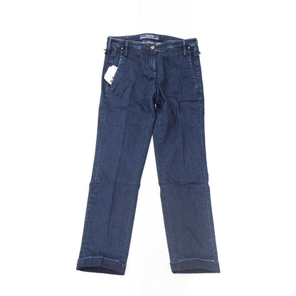 Chinos Pants by Jacob Cohen for women in cotton blue features an utilitarian-chic silhouette, showcasing a utilitarian-chic with a long cut and mid rise for a refined look.