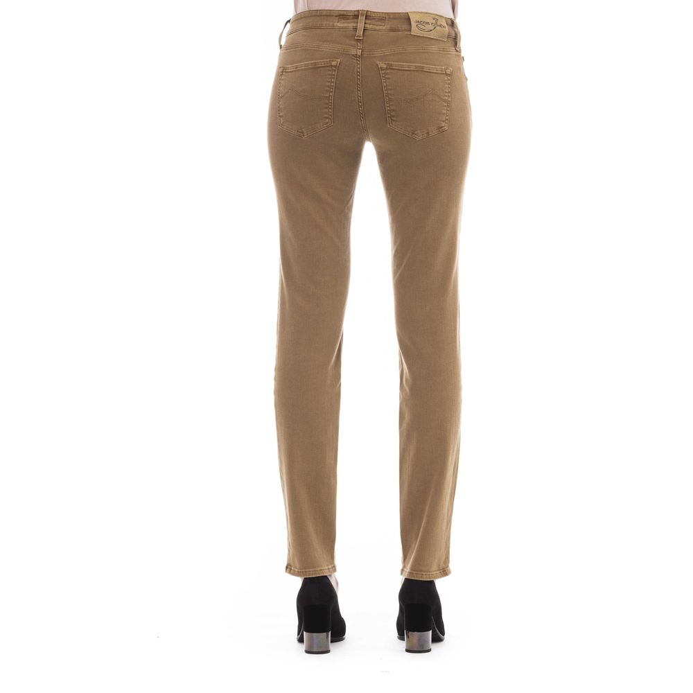 Jeans by Jacob Cohen for women in stretch denim cotton polyester beige features a polished silhouette with a polished , reaching a polished long and finished with a polished .