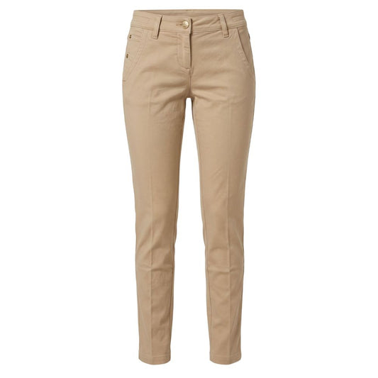 Chinos Pants by Jacob Cohen for women in stretch cotton beige features an perennial and long, expertly tailored with a perennial for a refined silhouette.