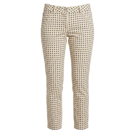Chinos Pants by Jacob Cohen for women in cotton beige, patterned & signature features an utilitarian-chic silhouette, showcasing a utilitarian-chic with a long cut and for a refined look.