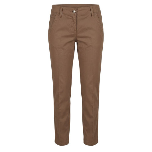 Chinos Pants by Jacob Cohen for women in stretch cotton brown features an perennial and long, expertly tailored with a perennial for a refined silhouette.