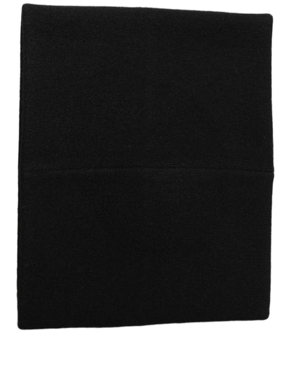 Dolce & Gabbana Men Black Cashmere Knitted Neck Warmer Scarf