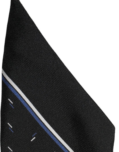 Dolce & Gabbana Black Silk DG Logo Men Skinny Shawl Scarf