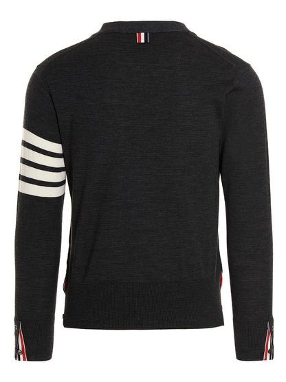 Thom Browne Gray Merino Wool Cardigan