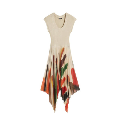 Desigual Beige Polyester Long Dress
