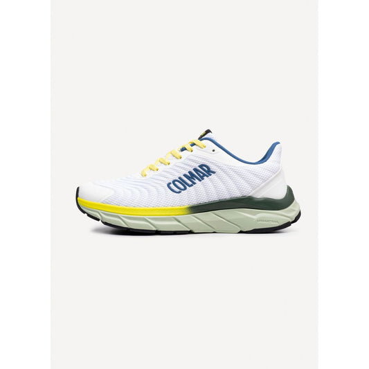 Athletic Sneakers by Colmar for men in polyester & polyurethane multicolor & white features an exquisite silhouette, showcasing the premium athletic style of the Men's Athletic Polyester & Polyurethane Sneakers with an exquisite finish.