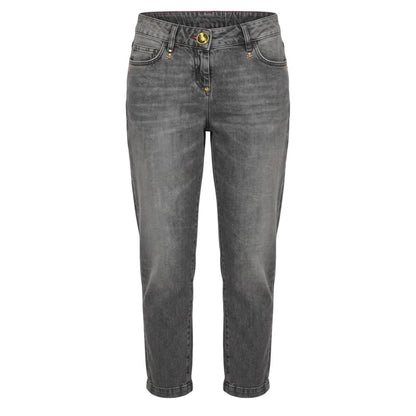Philipp Plein Grey Cotton Women Jeans