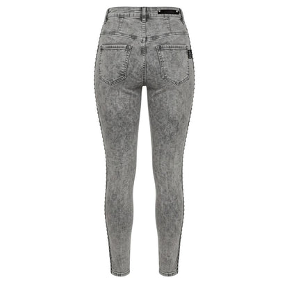 Philipp Plein Grey Cotton Women Pants