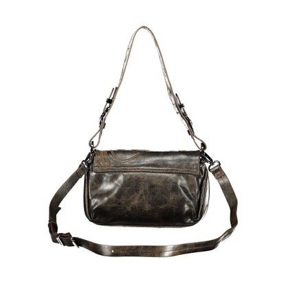 Desigual Brown Polyurethane Women's Bag with Embroidery and Magnet Closure