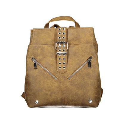Desigual Brown Polyurethane Women's Backpack for Trendy Adventures
