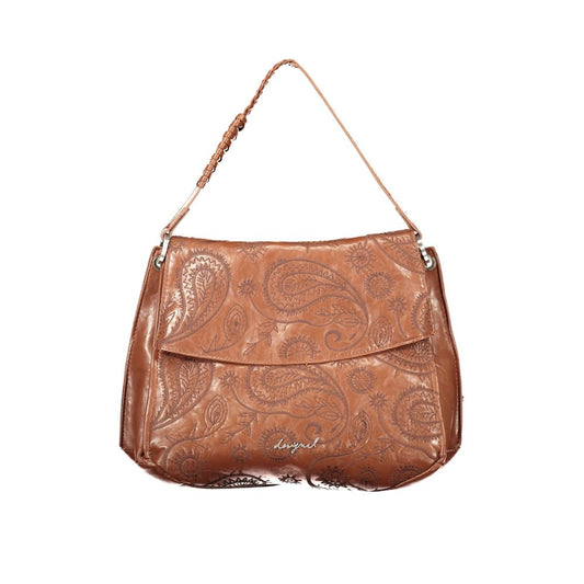 Backpack Handbag by Desigual for women in polyurethane brown features a signature silhouette, showcasing a secure and signature internal-pockets with versatile backpack-strap, adjustable-strap & handle for a sophisticated look.