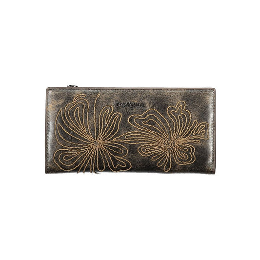 Cardholder Wallet by Desigual for women in polyurethane brown presents a architectural silhouette from the Polyurethane Cardholder Wallet collection, showcasing architectural card-organization coin-purse for a architectural finish.