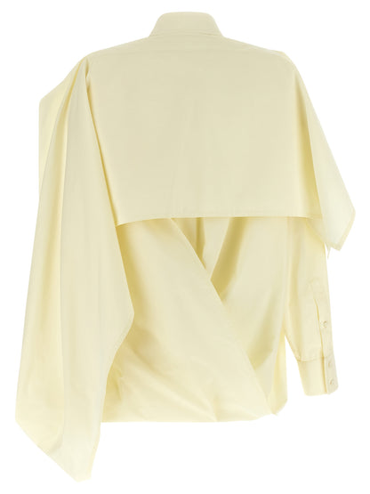 Blouse by Armarium for women in cotton multicolor & yellow features an architectural silhouette with a refined and elegant for a architectural look.