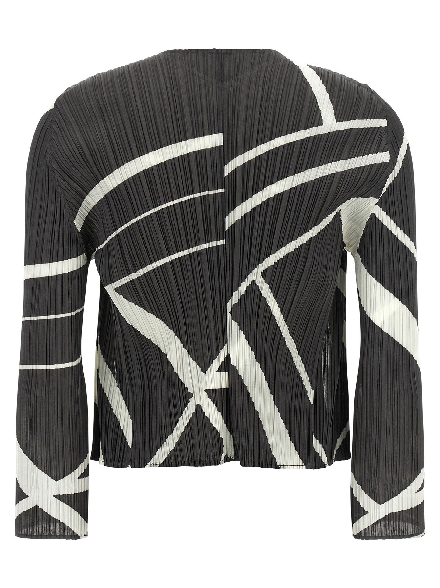 PLEATS PLEASE ISSEY MIYAKE Bicolor Polyester Cardigan