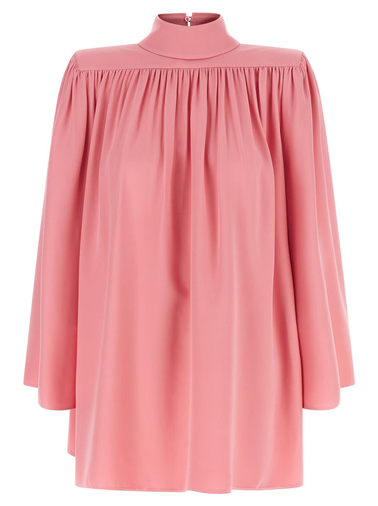 Blouse by Valentino Garavani for women in silk multicolor, pink & patterned presents a discerning silhouette, showcasing a sophisticated high-neck neckline and for a truly discerning finish.
