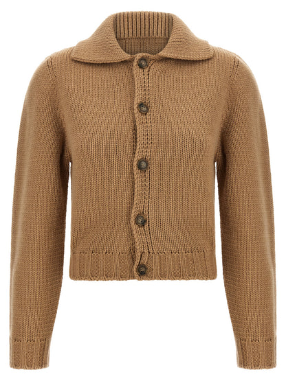 MM6 Maison Margiela Beige Wool Cardigan