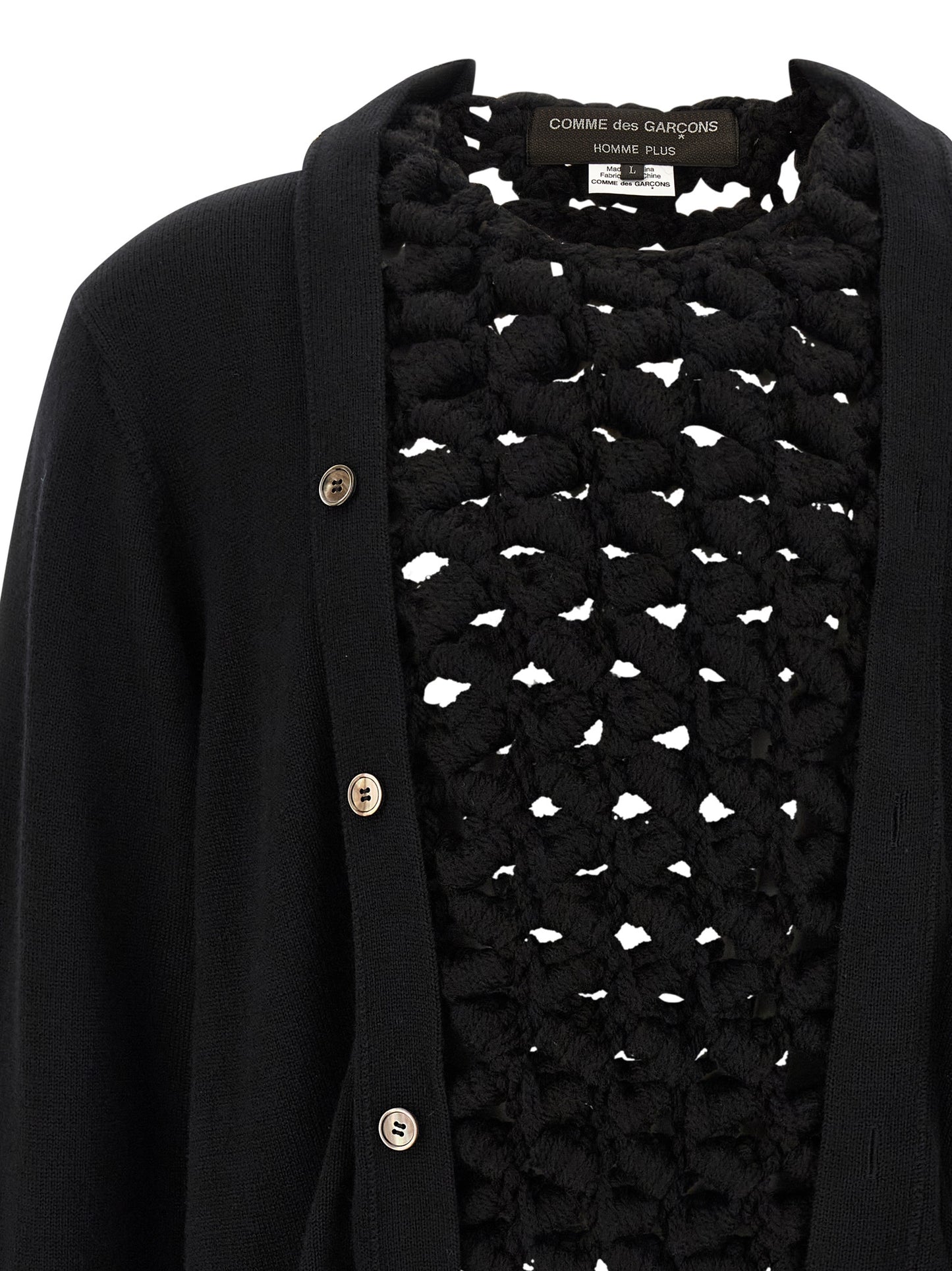 Comme Des Garçons Black Wool Cardigan