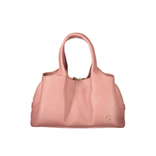 Handbag by Coccinelle for women in leather pink & signature features a signature silhouette, showcasing a secure zipper & magnetic and signature external-pockets & internal-pockets with versatile shoulder-strap, adjustable-strap & handle for a sophisticated look.