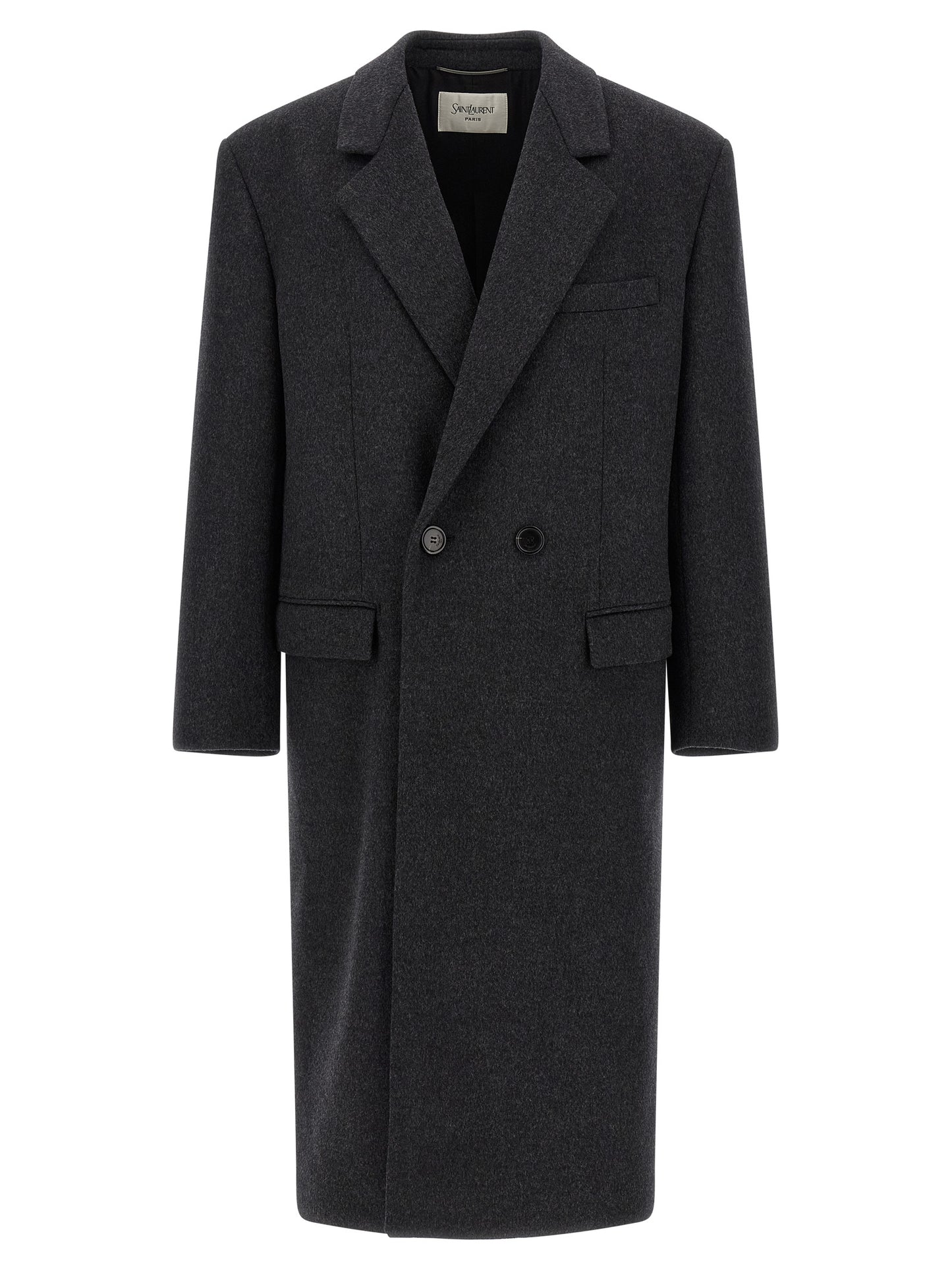 Saint Laurent Gray Wool Coat