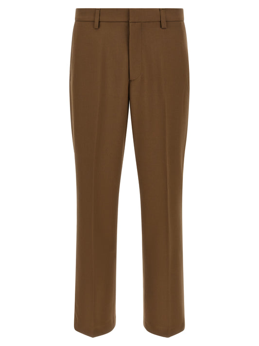 Chinos Pants by Department 5 for men in wool & polyester black & brown features a modern silhouette, showcasing a modern straight-leg with a long and for a refined finish.