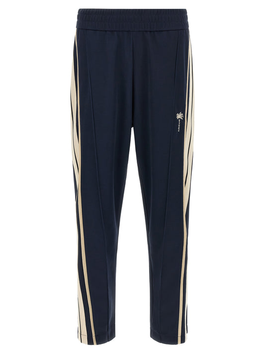 Joggers by Palm Angels for men in polyester cream & navy features an sophisticated and straight-leg with a precise long, creating a sophisticated and sophisticated silhouette.