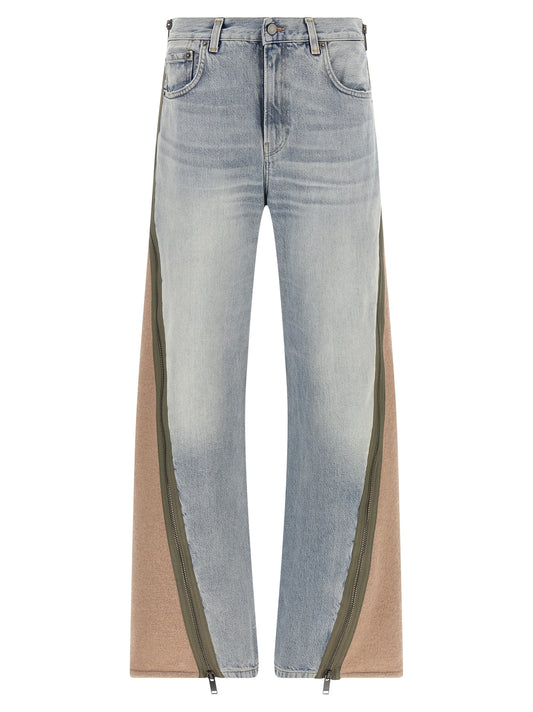 Jeans by Haikure for women in denim cotton camel, green, multicolor & olive features an refined tailoring silhouette, showcasing a premium straight-leg with a and long cut for a refined tailoring look.
