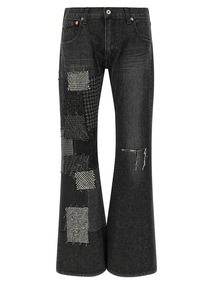Junya Watanabe Black Cotton Flared Jeans