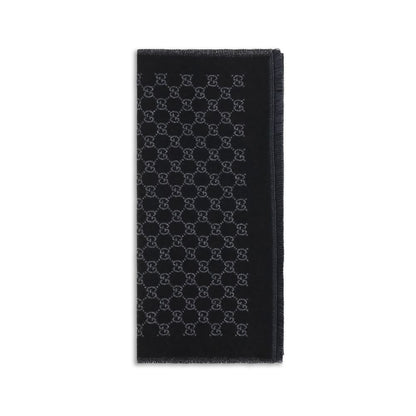 Gucci Gg Merino Wool Fringes Scarf - Black Monogram