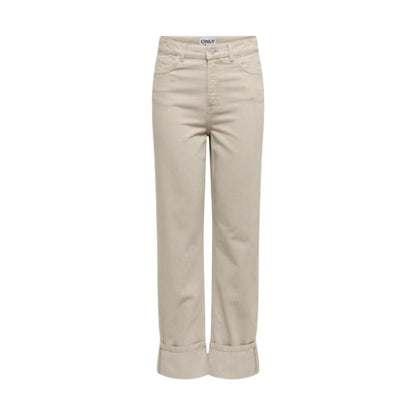 Only Beige Cotton Mom Jeans