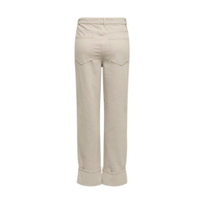 Only Beige Cotton Mom Jeans