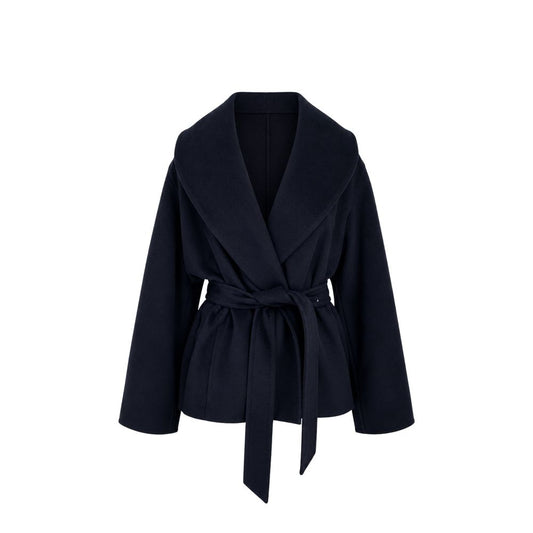 Overcoat by Max Mara for women in virgin wool blue features a cosy chic silhouette, artfully detailed with a sophisticated and premium for a cosy chic finish.