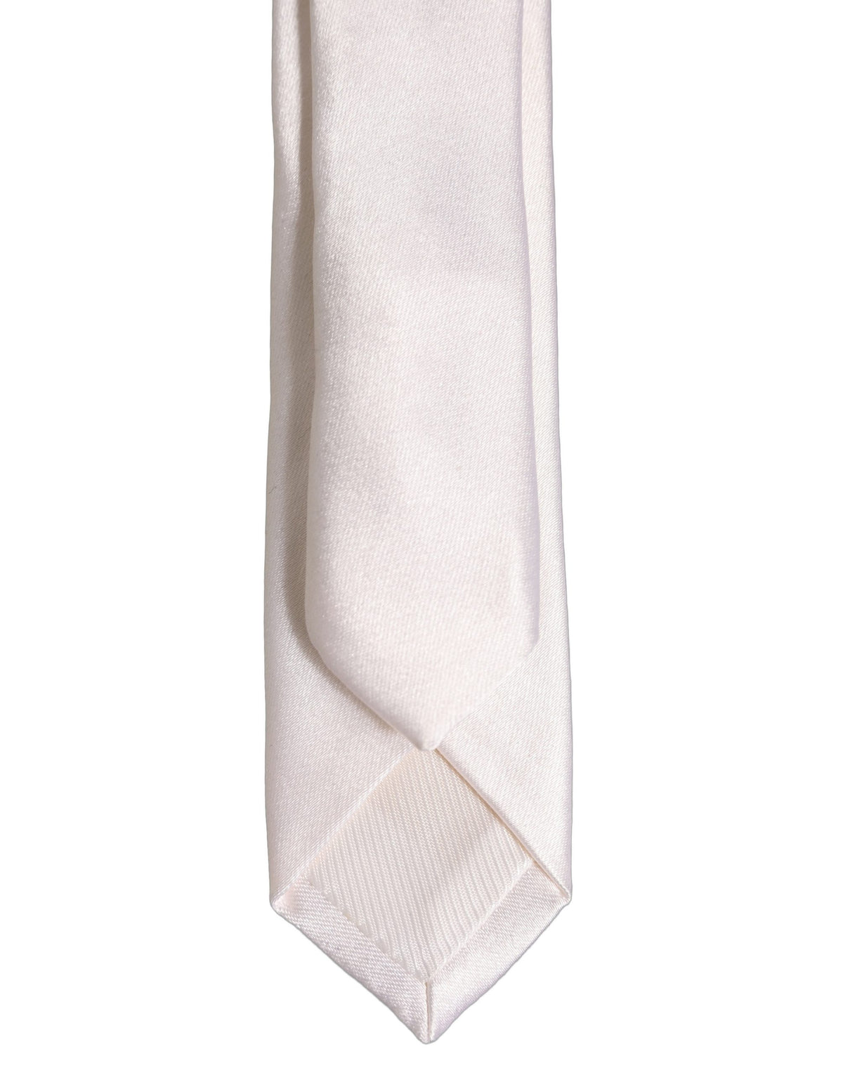 Dolce & Gabbana Men Off White Silk Satin Adjustable Tied Necktie Tie