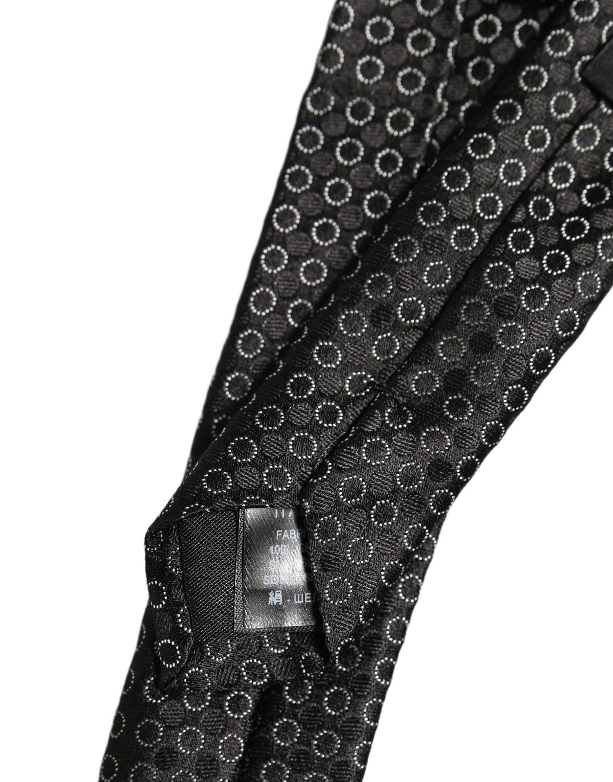 Dolce & Gabbana Men Black Silk Geometric Adjustable Tied Necktie Tie