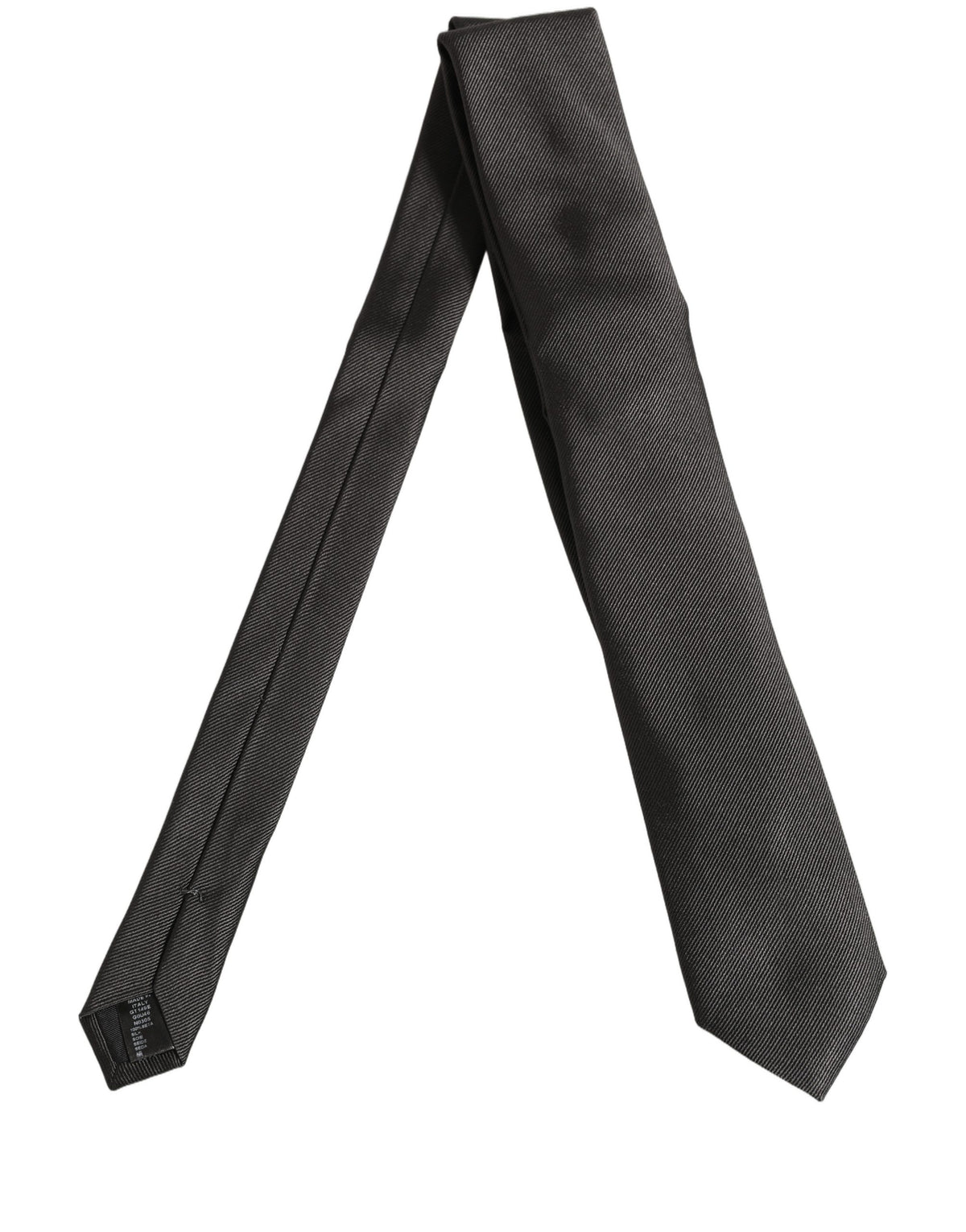 Dolce & Gabbana Men Dark Gray Silk Classic Adjustable Tied Necktie Tie
