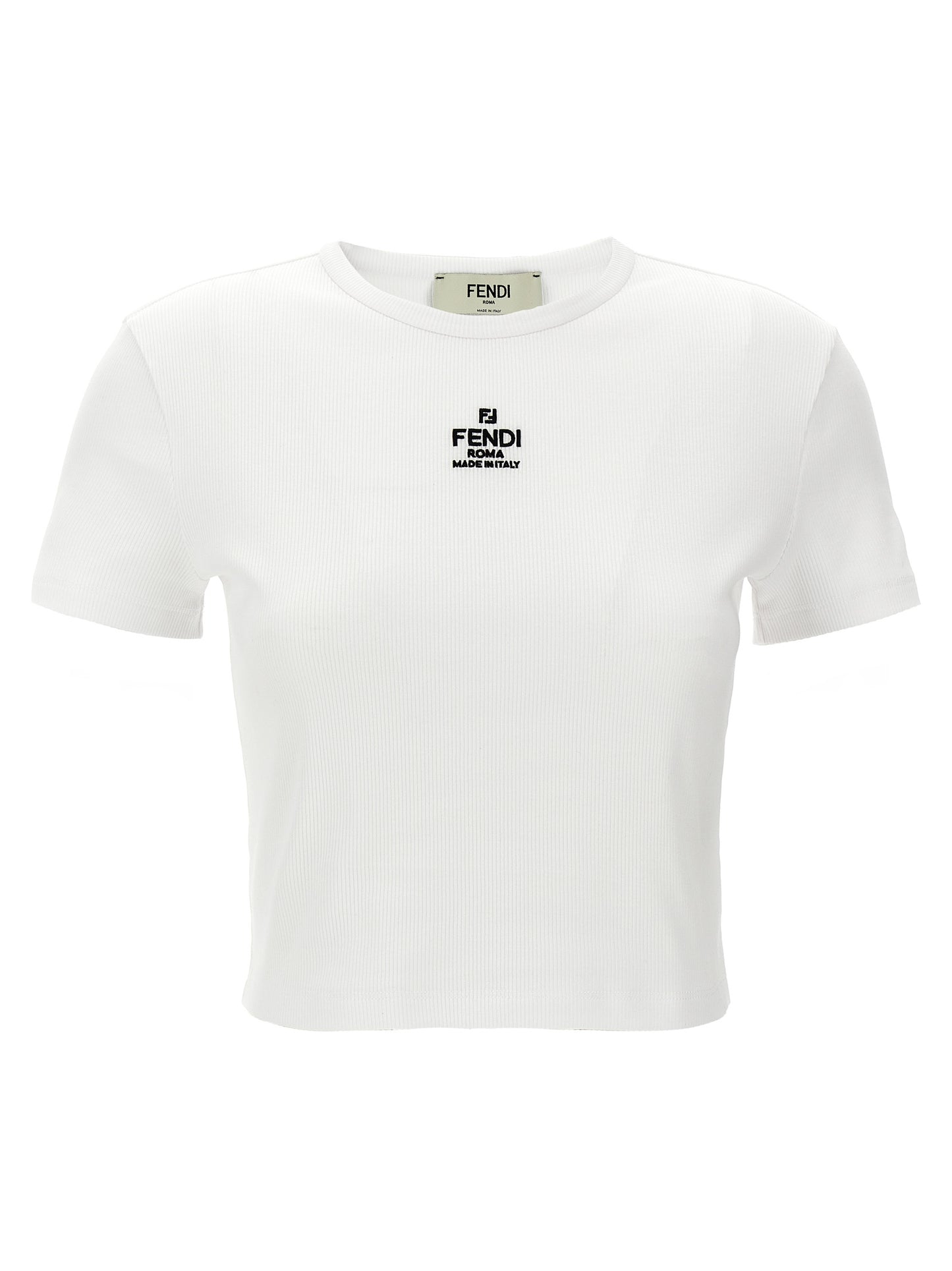 Fendi White Cotton T-Shirt