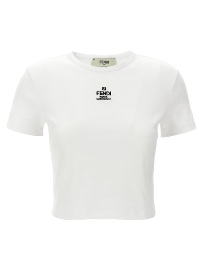 Fendi White Cotton T-Shirt