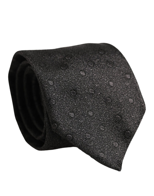 Necktie by Dolce & Gabbana for men in polyester & silk black & jacquard features a sun-drenched silhouette, showcasing the sun-drenched design of this Polyester & Silk Necktie with a sun-drenched finish.