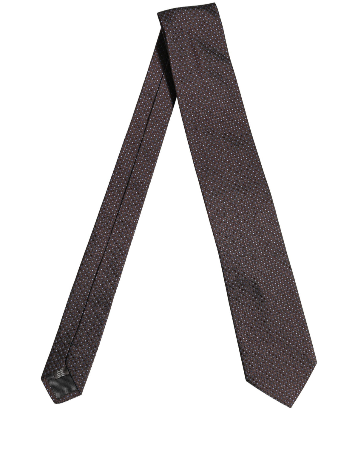 Dolce & Gabbana Men Brown Geometric Silk Adjustable Tied Necktie Tie