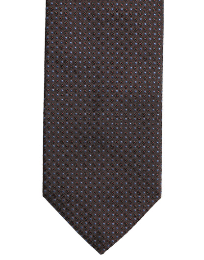 Dolce & Gabbana Men Brown Geometric Silk Adjustable Tied Necktie Tie