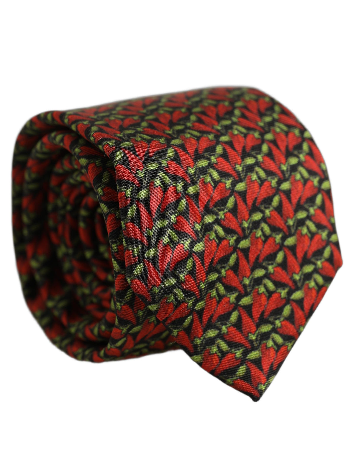 Dolce & Gabbana Multicolor Chili Peppers Silk Adjustable Tied Necktie Tie