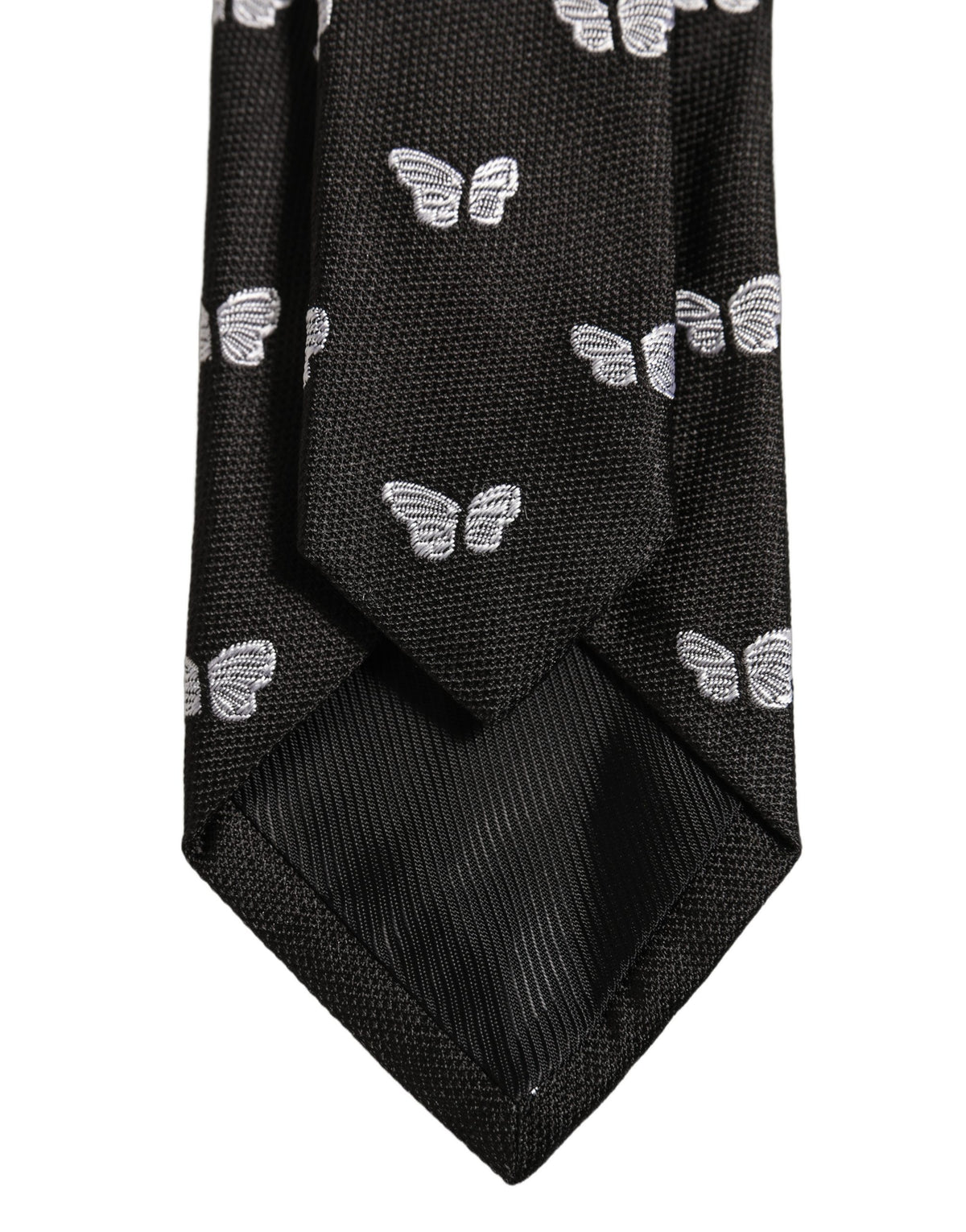 Dolce & Gabbana Men Black Silk Butterfly Adjustable Tied Necktie Tie