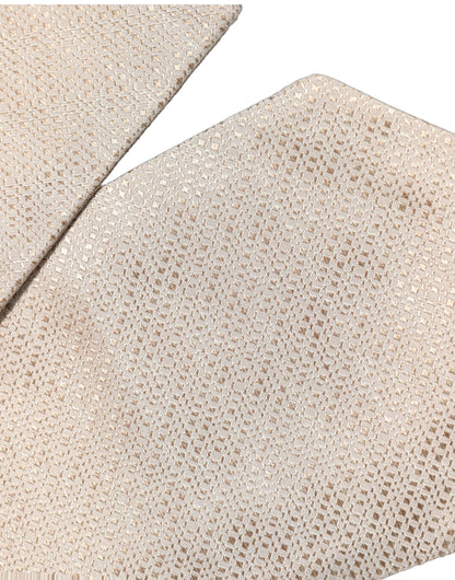 Dolce & Gabbana Beige Silk Textured Knit Adjustable Tied Men Necktie Tie