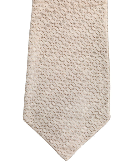 Dolce & Gabbana Beige Silk Textured Knit Adjustable Tied Men Necktie Tie